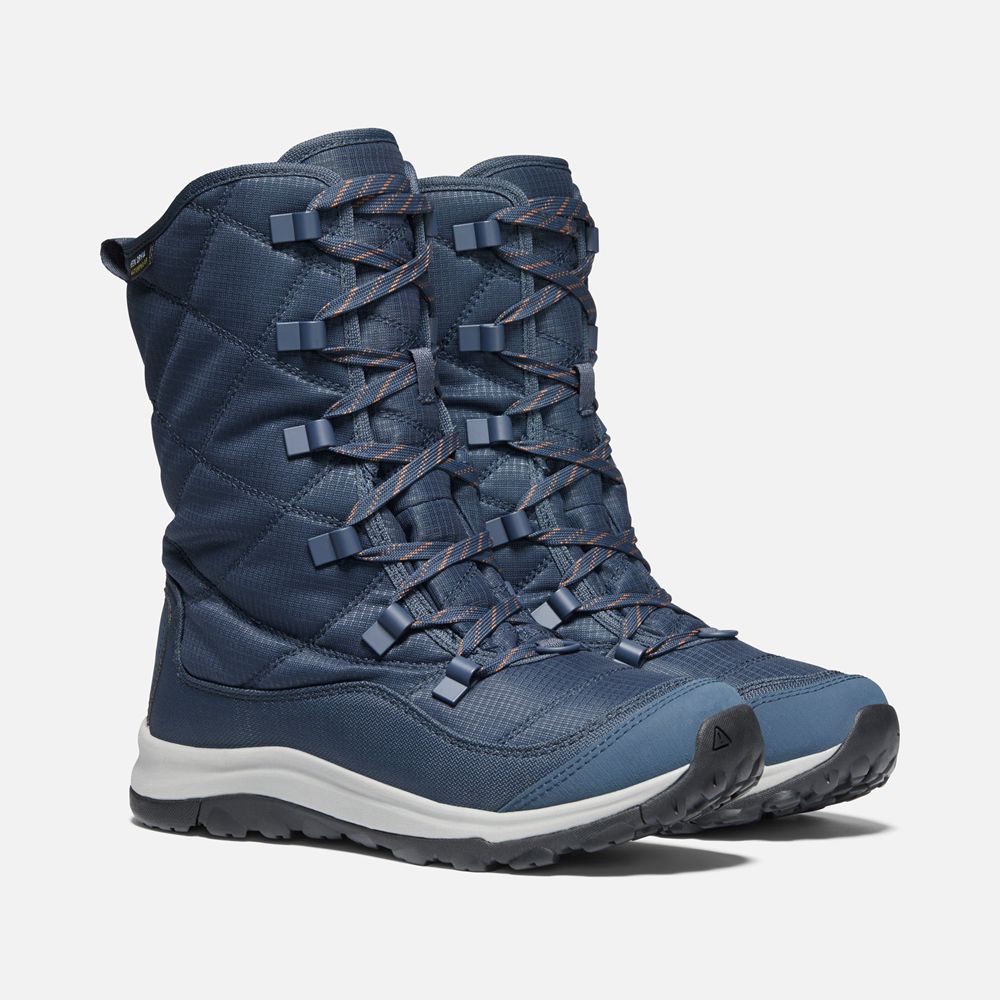 Bottes Hiver Keen Femme Bleu Marine | Terradora Ii Lace Up Waterproof | CFBJQ-7905